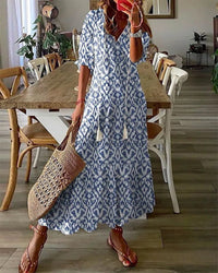 Cassia™ | Women Boho Tummy Coverage Maxi Dress - Blue