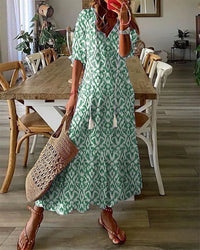 Cassia™ | Women Boho Tummy Coverage Maxi Dress - Green