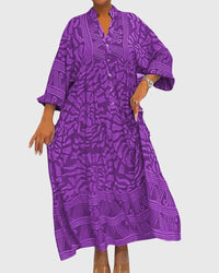 Mckinley™ | Maxi Dress With Elegant Print - Purple