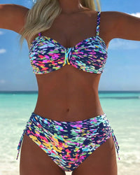 Audrey™ | Bikini Strap Abstract Pattern Printed - Multicolour
