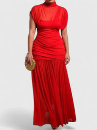 Elyzhera | Elegant Women Maxi Dress - Red