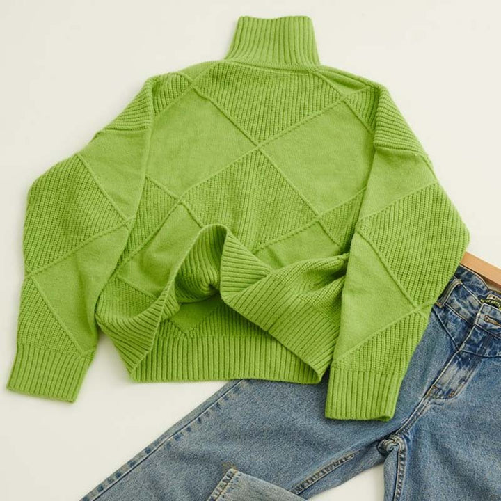 Eleanor™ | Textured Turtleneck Knit Sweater