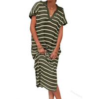 Odessa™ | Summer Graceful Slit Loose Women Maxi Dress - Army Green