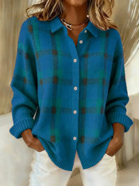 Brinovelle - Chic and Cozy Checkered Vest - Blue