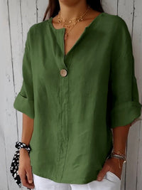 NAYLA™ - Casual V-Neck Blouse - Green (Almost sold out)
