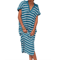 Odessa™ | Summer Graceful Slit Loose Women Maxi Dress - Dark Blue