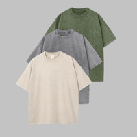 AFINA™ | Women Casual Oversized Wash Crew Neck Unisex Shirt - Army Green-Grey-Beige