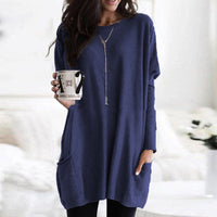 PAYONG™ - Casual Long Sleeve Lightweight Sweatshirt - Navy Blue
