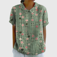 Bonnie | Vintage Floral Blouse - Green 4