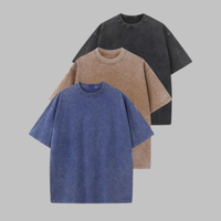 AFINA™ | Women Casual Oversized Wash Crew Neck Unisex Shirt - Black-Khaki-Blue
