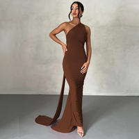 Margot™| Elegant Sleeveless Evening Halter Bodycon Dress - Brown