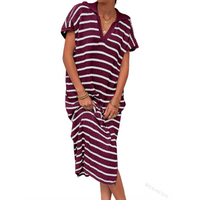 Odessa™ | Summer Graceful Slit Loose Women Maxi Dress - Purplish Red