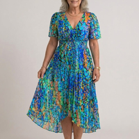 Amara | Elegant Flowing Summer Dress - Blue