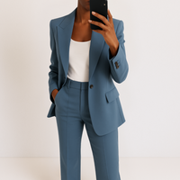 Melynda™ Stylish Two-Part Suit Set | Coordinated Top and Trousers - Blue