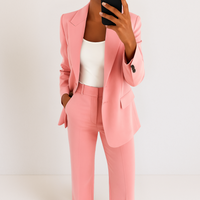 Melynda™ Stylish Two-Part Suit Set | Coordinated Top and Trousers - Pink