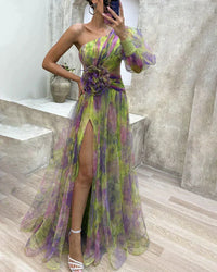 Cecelia | Elegant Women Split Dress - Green