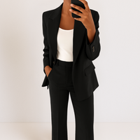 Melynda™ Stylish Two-Part Suit Set | Coordinated Top and Trousers - Black