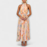 Ariellea | Women Elegant Maxi Dress - Reddish Orange