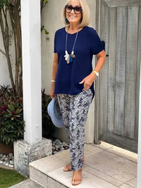 Leticia™ Loose Two-Piece Set | Relaxed-Fit Top and Flowy Pants - S