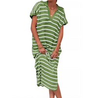 Odessa™ | Summer Graceful Slit Loose Women Maxi Dress - Grass Green