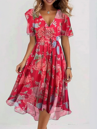 Matilda™ | Summer Dress With Belly Cover - Red