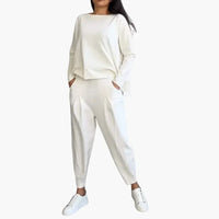 LuxeLounge | Women Cozy Knit Set - White