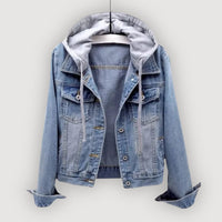 CARA – DENIM HOODED JACKET - Light Blue