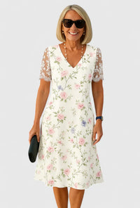 Brislyn | Elegant Midi Dress - White 2
