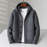 Terressa - Knitted Cardigan with Buttons - Grey