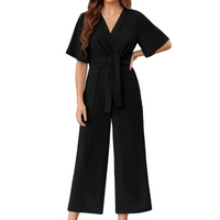 Gabriella™ | Women Elegant Summer Tie Knot Jumpsuit - Black