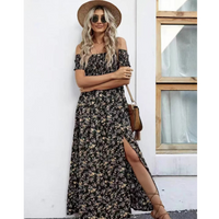 Phoebe™ | Glamorous Off-Shoulder Women Vintage Dress - Black
