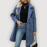 RAELYN – CHIC LONG COAT - Blue