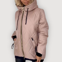 MAURA – QUILTED HOODED JACKET - Pink