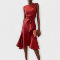 Darlene | Sophisticated Midi Dress - Red
