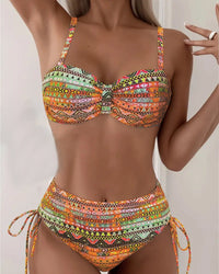 Jada™ | Sexy Ethnic Print Bikini Set - Orange