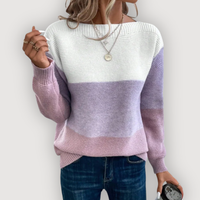 HARPER – COLOURBLOCK JUMPER - Purple