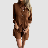 Gennie™ Stylish Two Piece Set | Cropped Blazer and Pencil Skirt - Brown