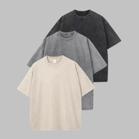 AFINA™ | Women Casual Oversized Wash Crew Neck Unisex Shirt - Black-Grey-Beige