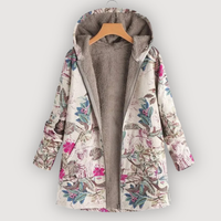 ALYSSA – COSY FLORAL COAT - Beige Floral