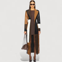 ELIANE – TIMELESS LEATHER COAT - Brown