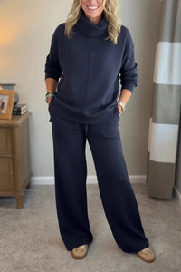 Farah™ Comfortable Set | Coordinated Top and Pants - Navy Blue