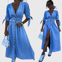 Sophia™ | Elegant Denim Dress - Blue