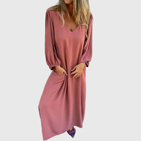 Carol™ - Long Boho Dress with Pockets - Pink