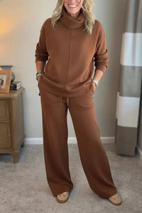 Farah™ Comfortable Set | Coordinated Top and Pants - Brown