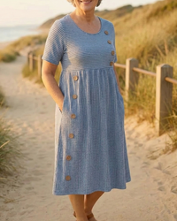 Brienne | Striped Midi Dress  Effortless Comfort, Everyday Confidence - Blue (4 left)
