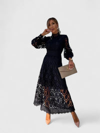 Kryzandra | Women Elegant Maxi Dress - Black