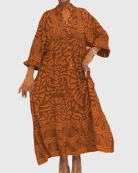 Mckinley™ | Maxi Dress With Elegant Print - Orange