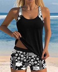 Waverly | Belly-Covering Swim Set - Black