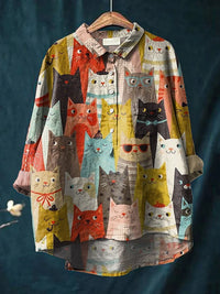 SHEENA™ - Cat Art Shirt - S