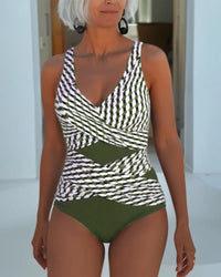 Ashley™ | Swimsuit with Cross Over Design for Resort Casual Wear - Green